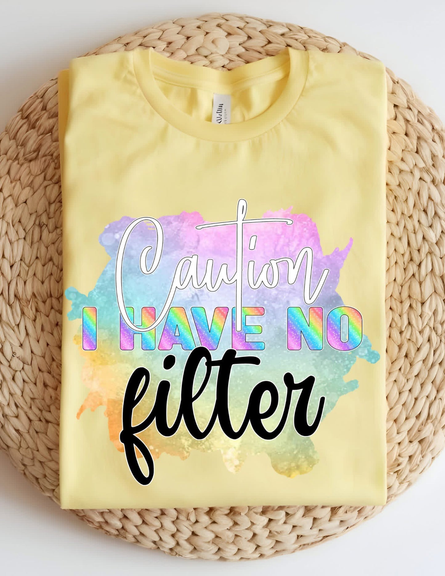 CAUTION I Have NO Filter T-shirt - Yellow