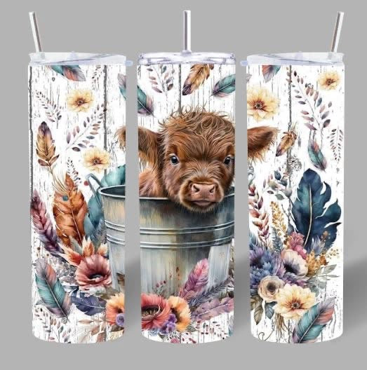Highland Cows With Feathers Tumbler