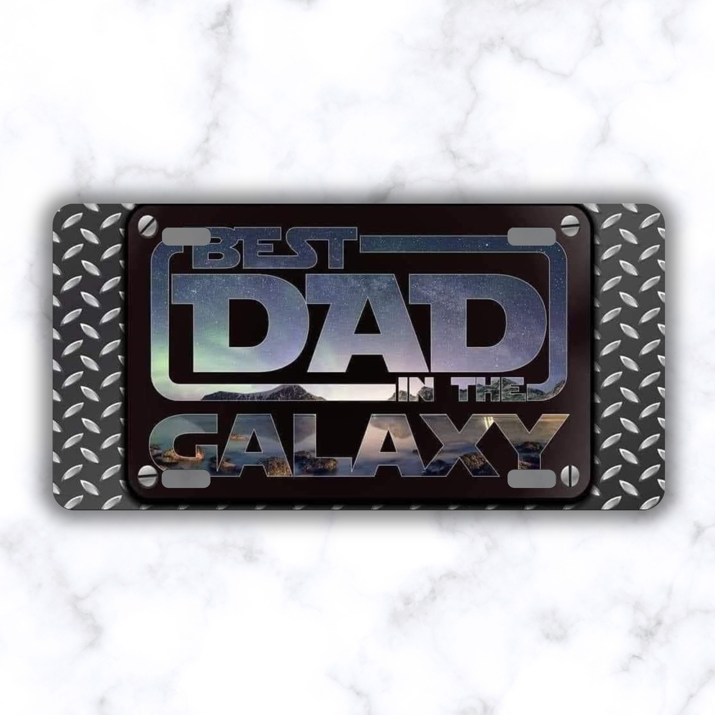 Best Dad in the Galaxy License Plate