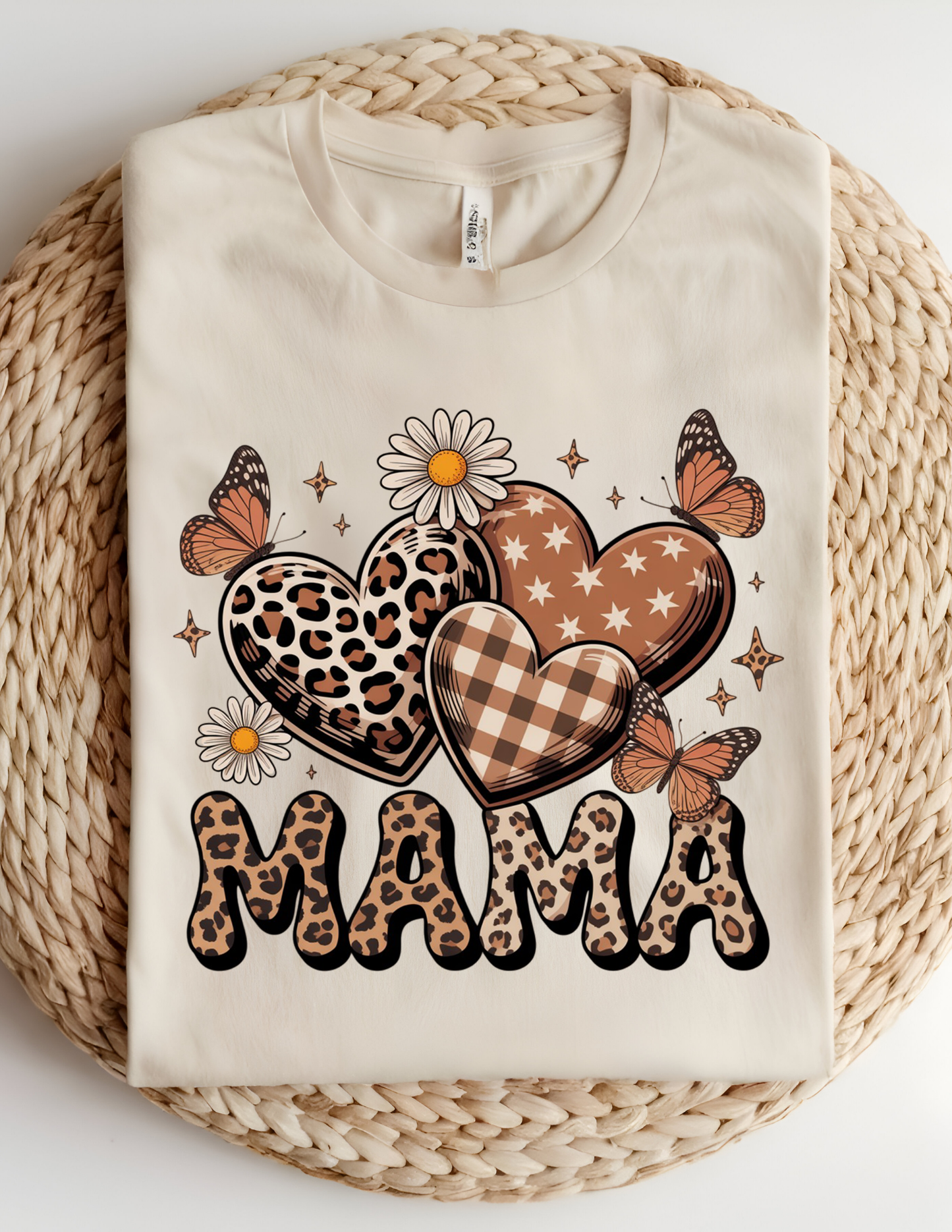 Leopard Mama Hearts Tee 🤎🦋🌼