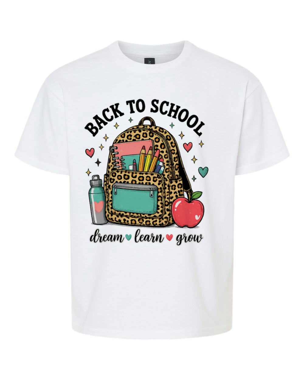 Leopard Backpack Back to School Youth Tee