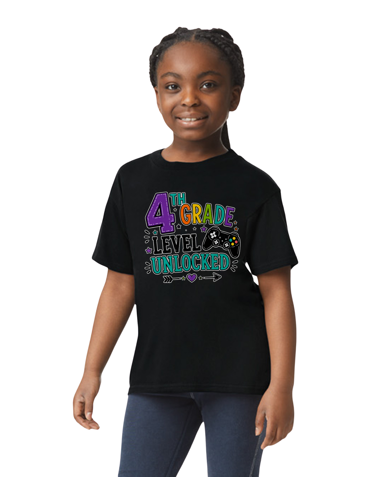 4th Grade Level Unlocked Gamer Tee