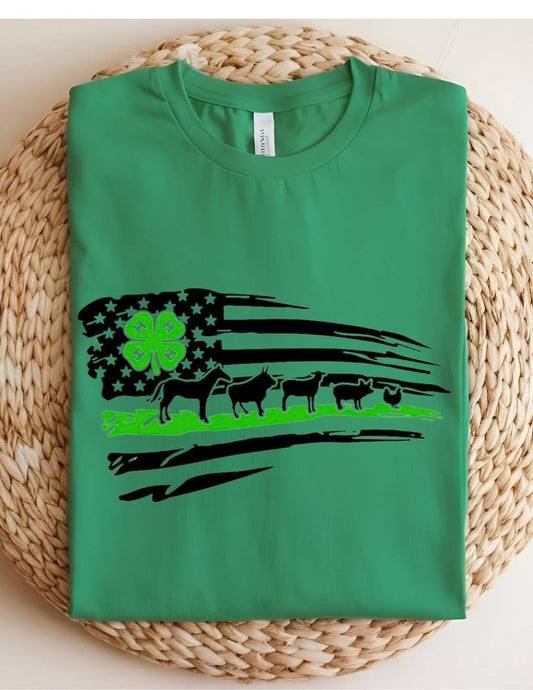 4H Flag with Animals T-Shirt