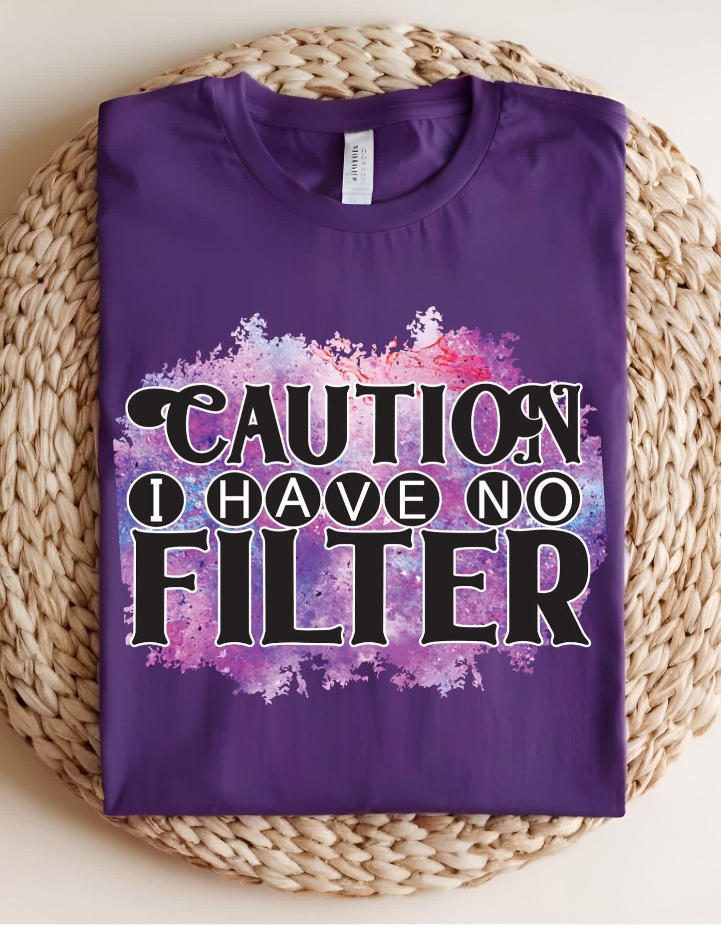 CAUTION I Have NO Filter T-shirt - Dark Purple