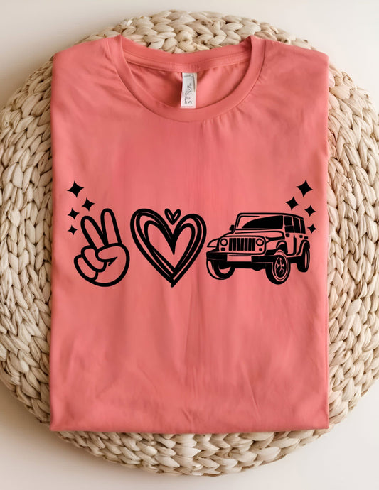 Peace Love Jeep T-shirt