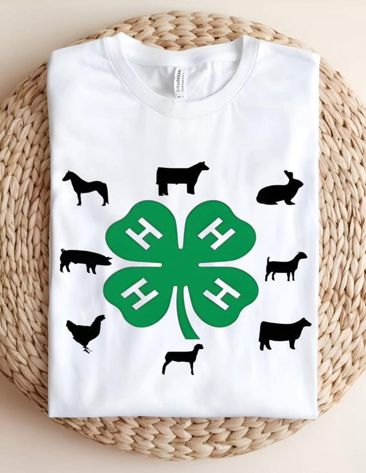 4H Clover with Animals T-Shirt