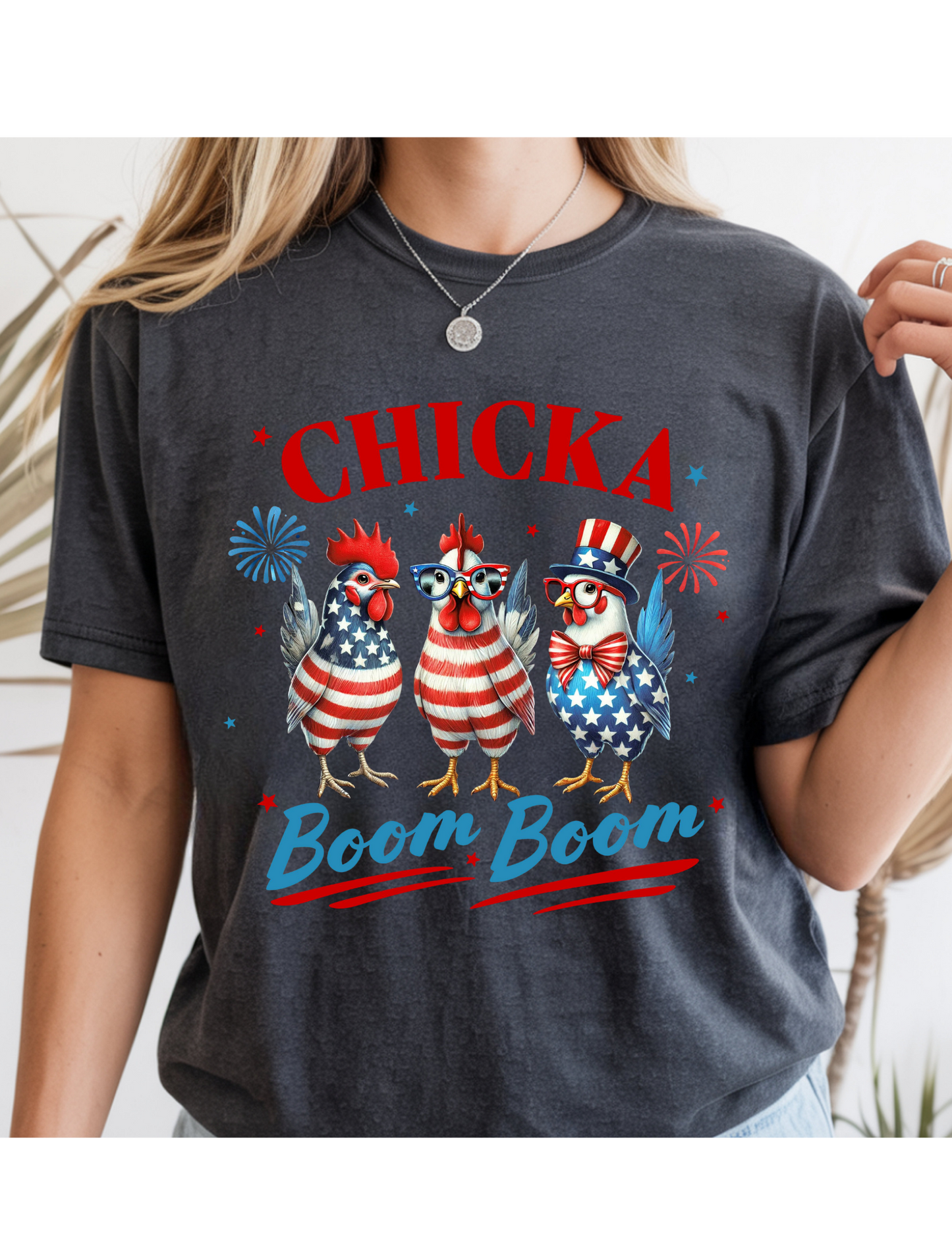 Chicka Boom Boom Patriotic Chicken Tee