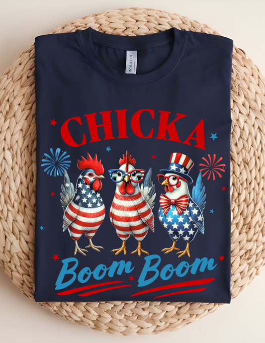Chicka Boom Boom Patriotic Chicken Tee