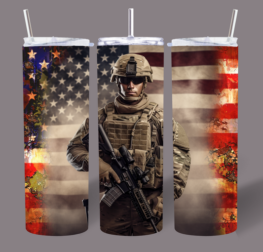 American Soldier Patriot 20oz Stainless Steel Tumbler