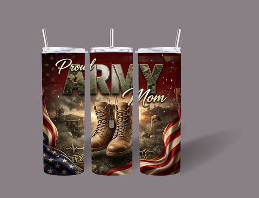 Proud Army Mom 20oz Stainless Steel Tumbler