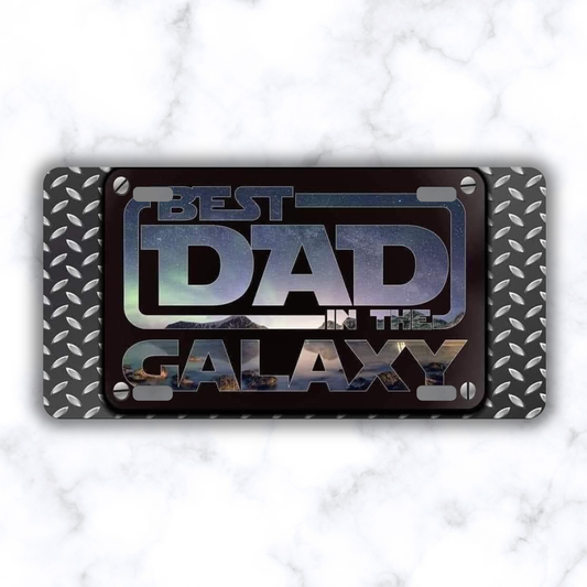Best Dad in the Galaxy License Plate