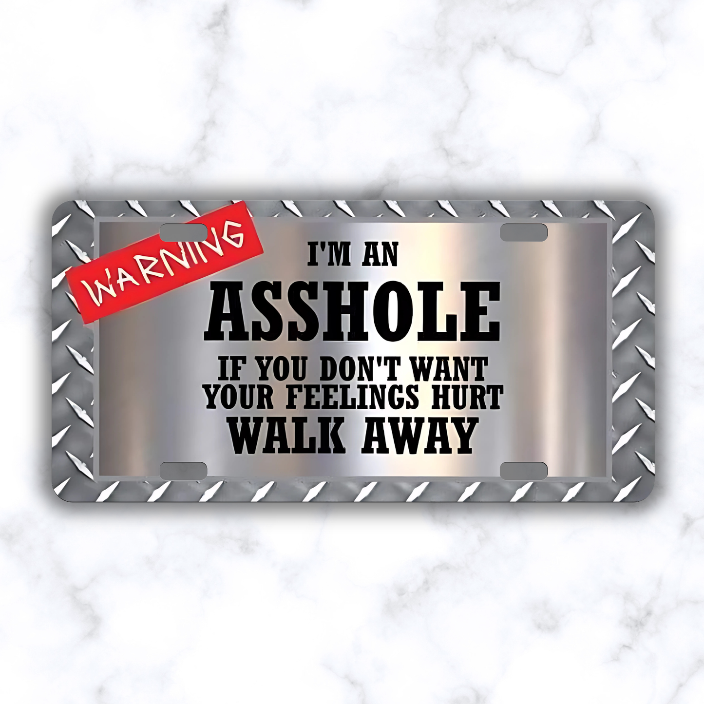 Warning I’m an Asshole Funny License Plate