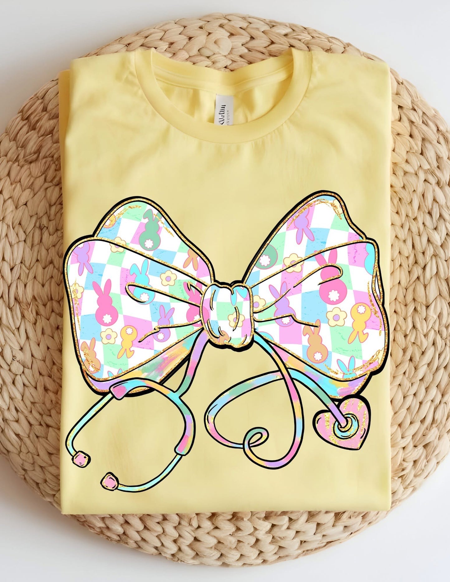 Easter Bow with Stethoscope Tshirt