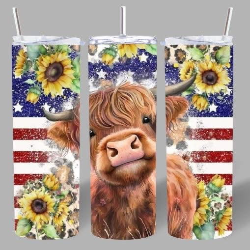 Highland Cows & Sunflowers 🌻 Tumbler