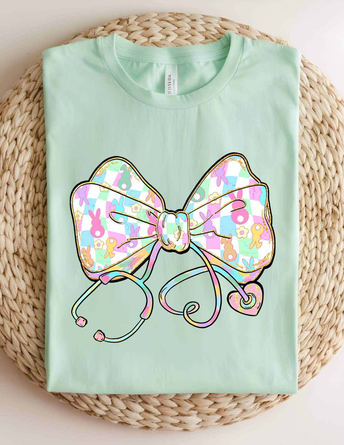 Easter Bow with Stethoscope Tshirt