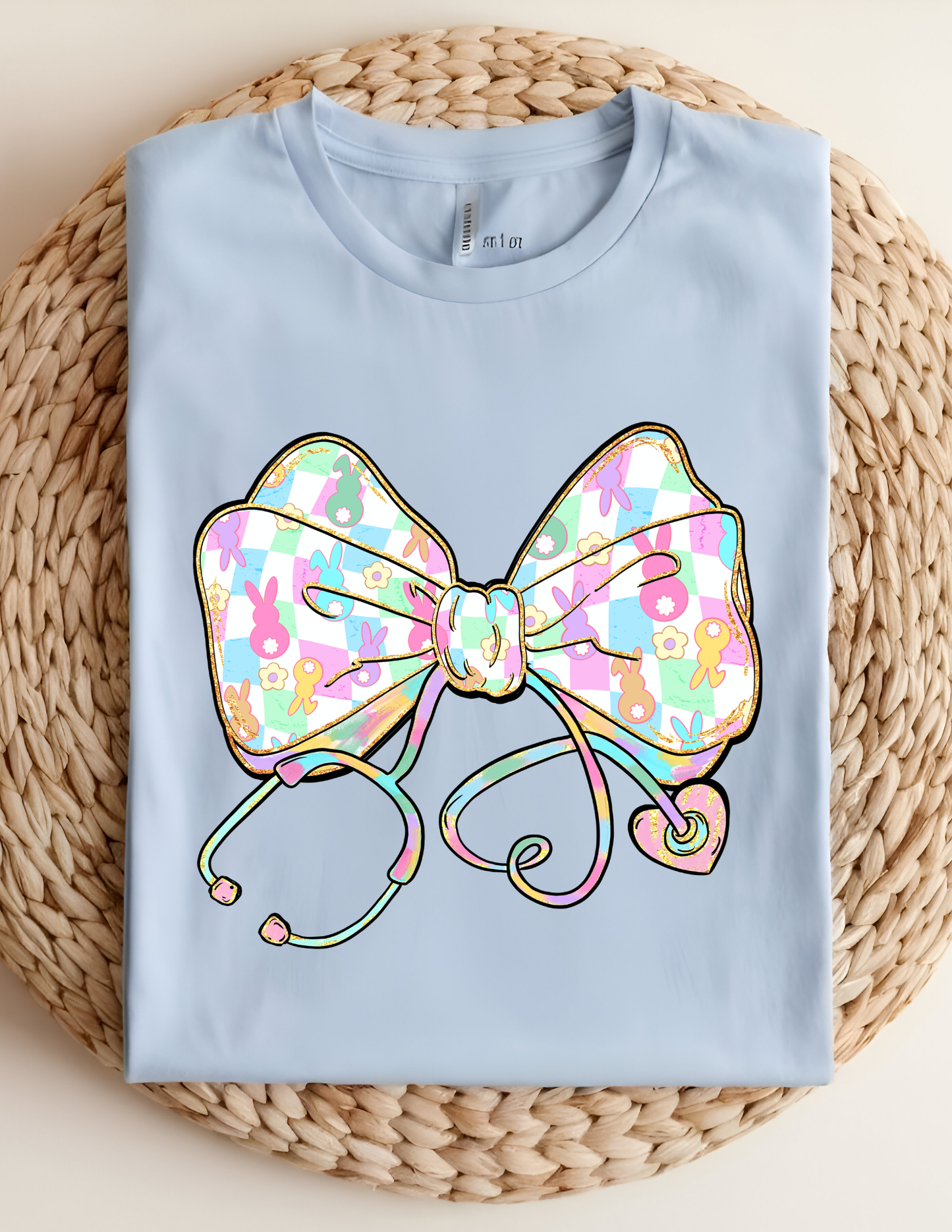 Easter Bow with Stethoscope Tshirt