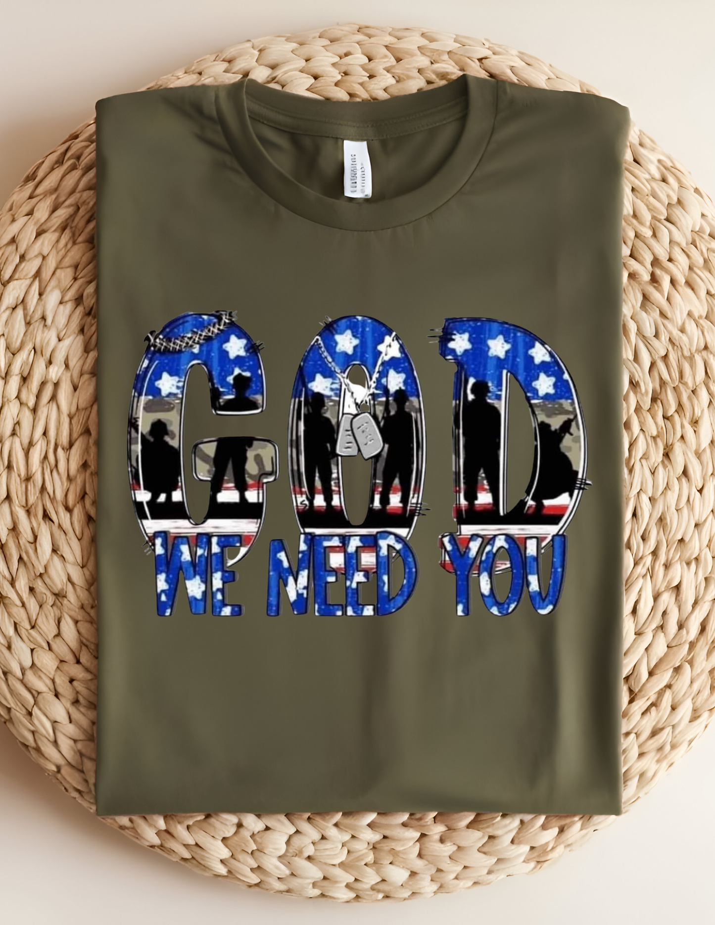 God We Need You Military Tshirt