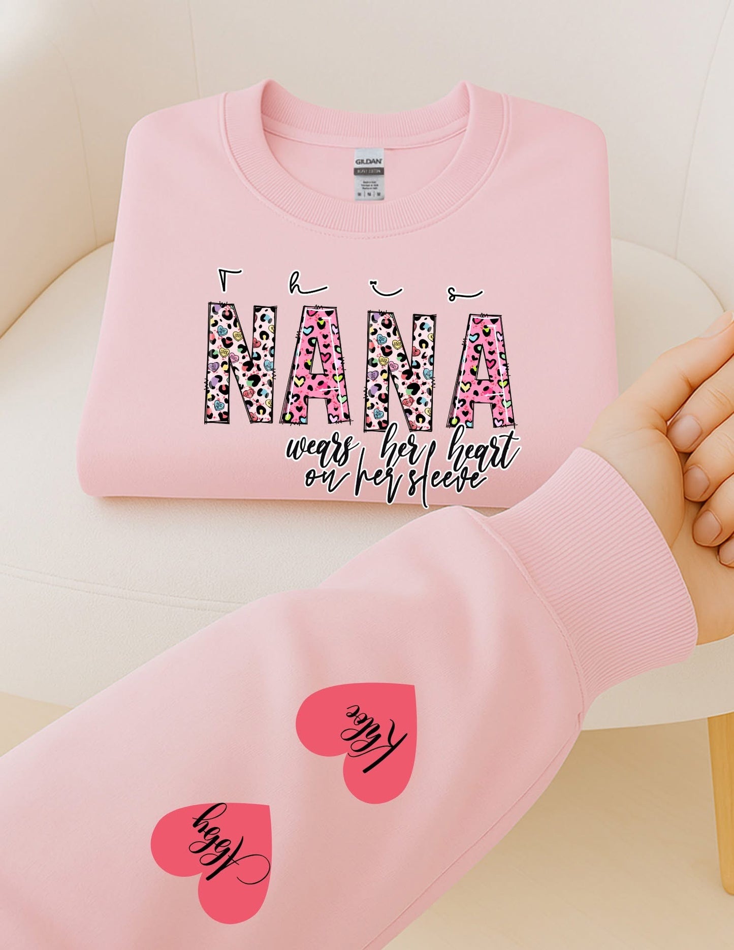 This Nana Wears Her Heart on Her Sleeve Sweatshirt