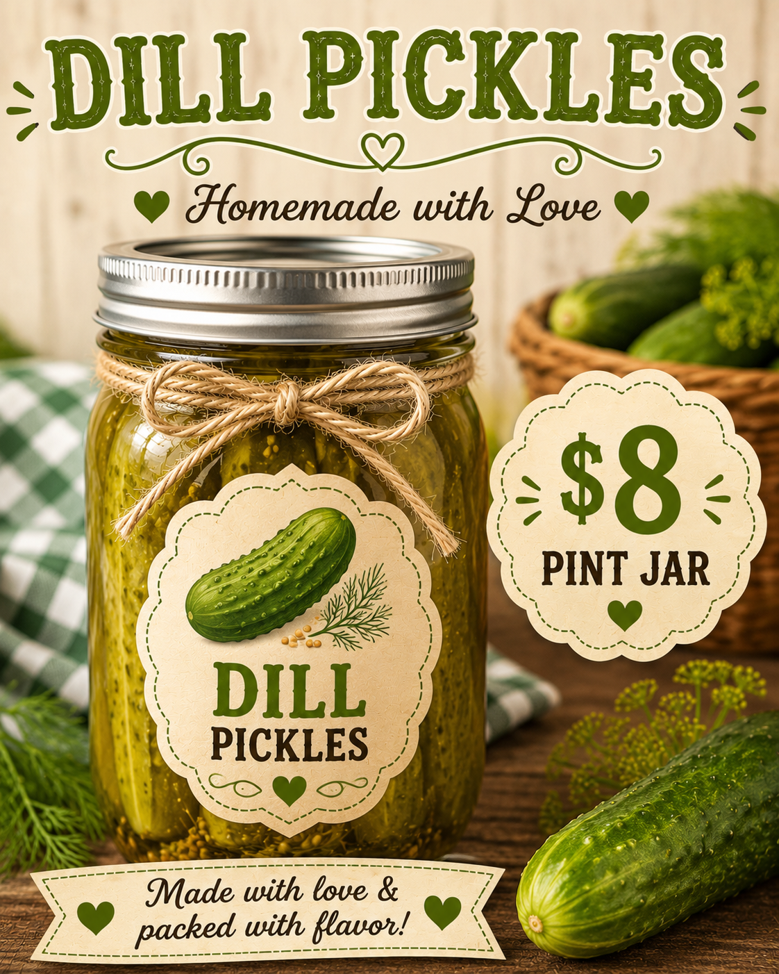 Dill Pickles Homeade Pint