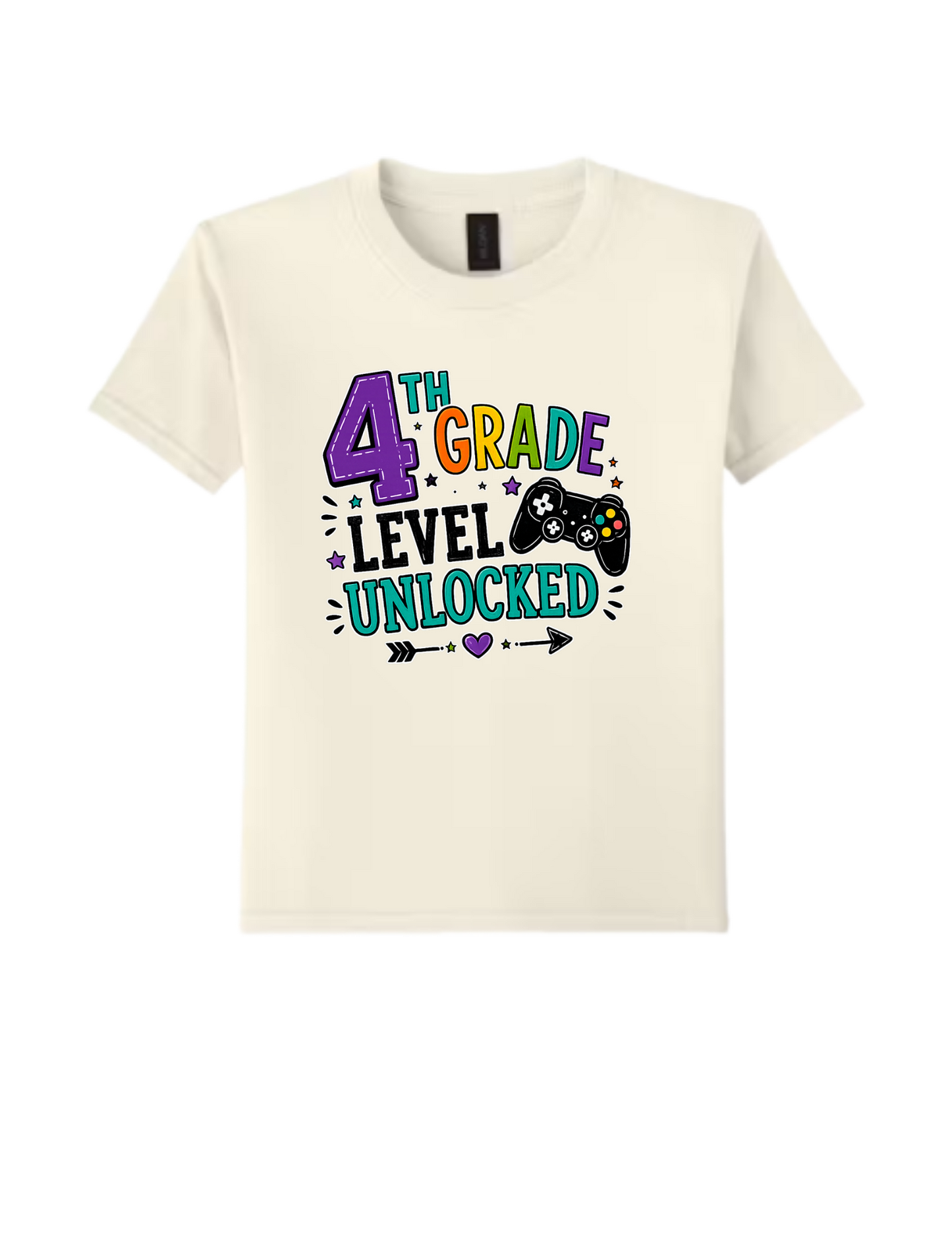 4th Grade Level Unlocked Gamer Tee
