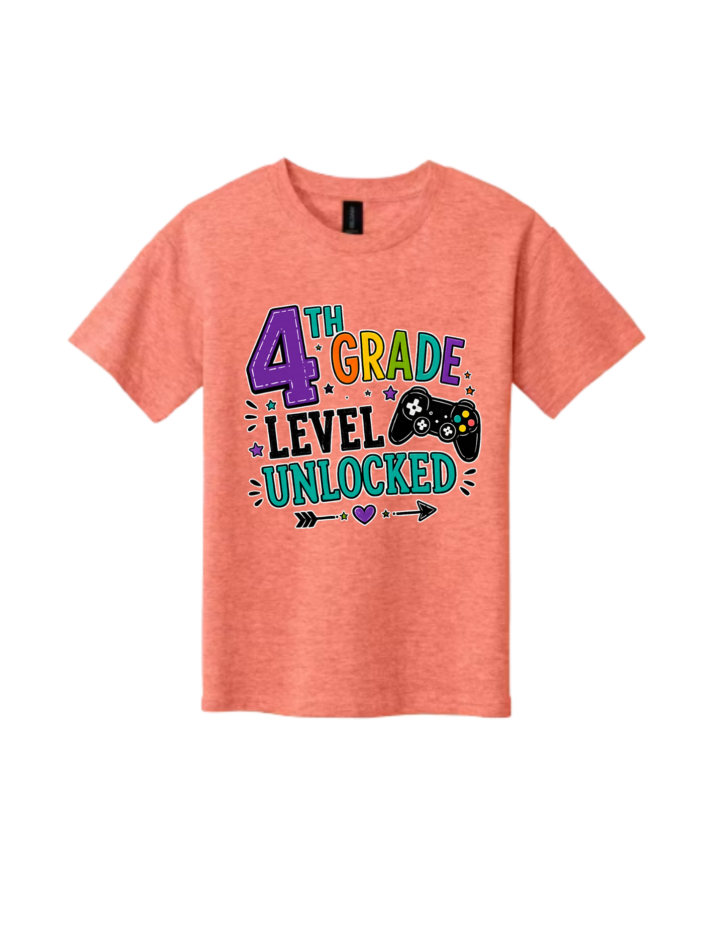 4th Grade Level Unlocked Gamer Tee