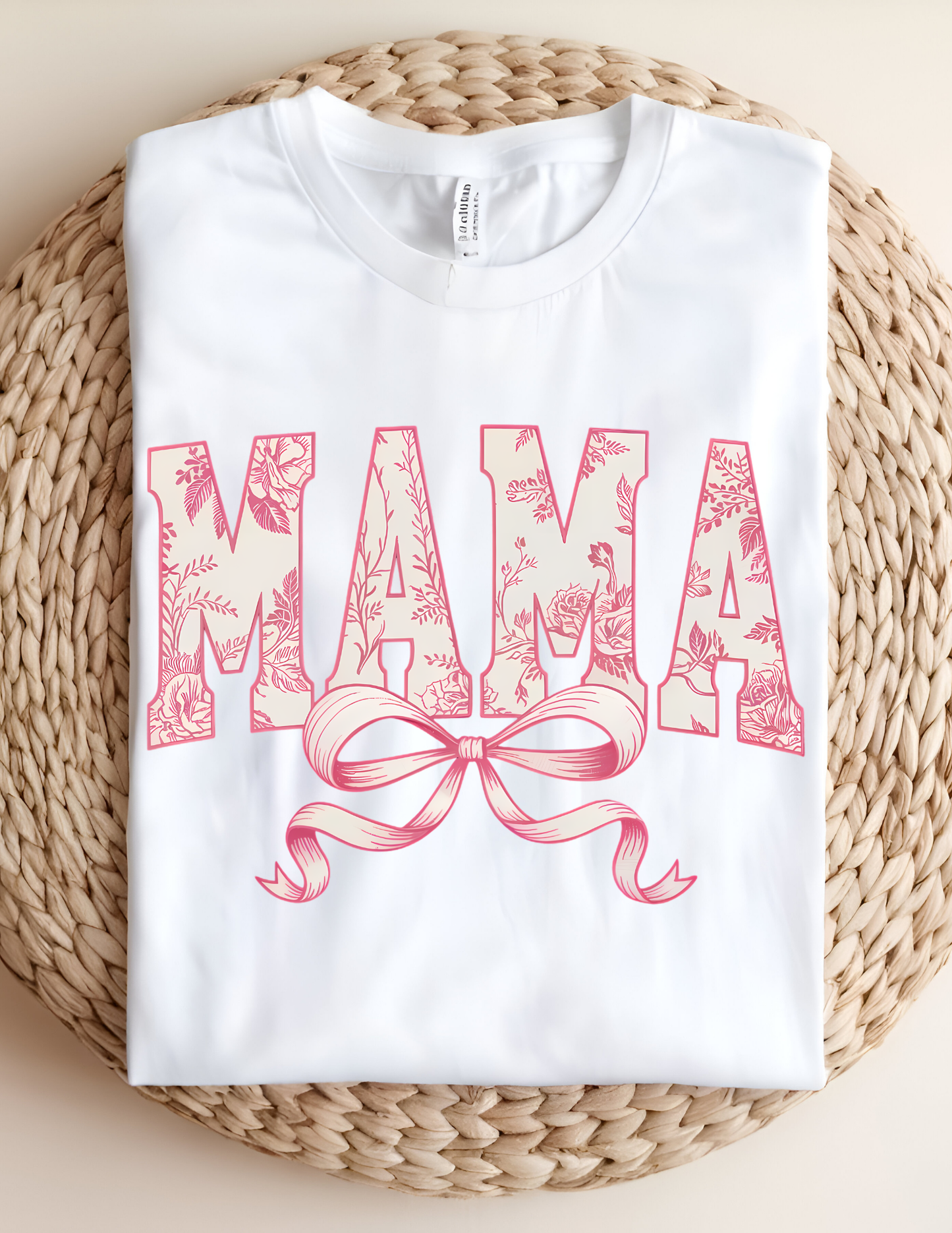 Floral Bow “MAMA” Statement Tee