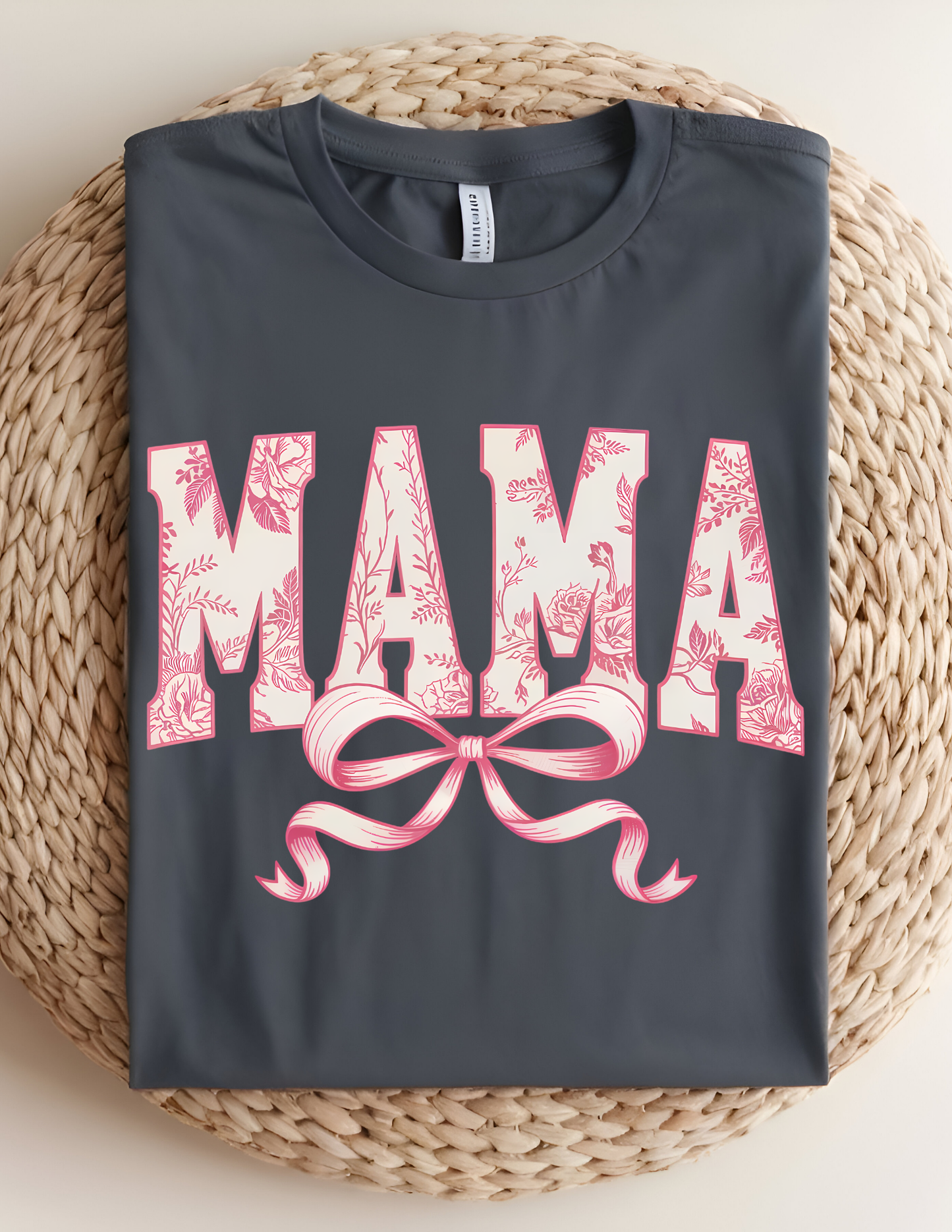 Floral Bow “MAMA” Statement Tee