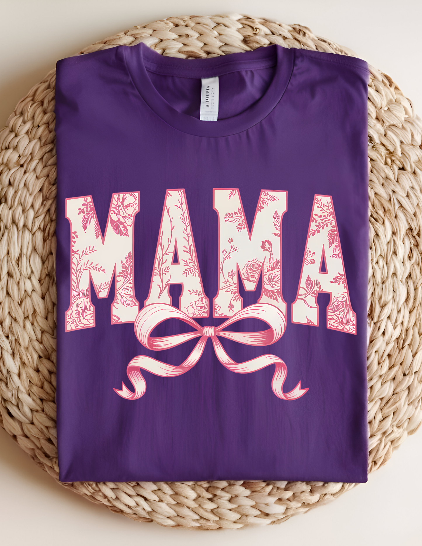 Floral Bow “MAMA” Statement Tee
