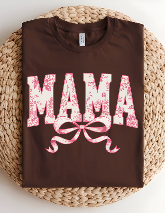 Floral Bow “MAMA” Statement Tee