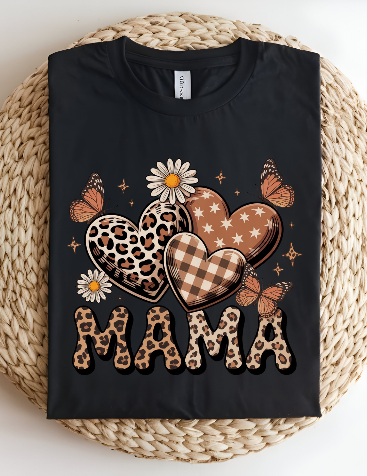 Leopard Mama Hearts Tee 🤎🦋🌼