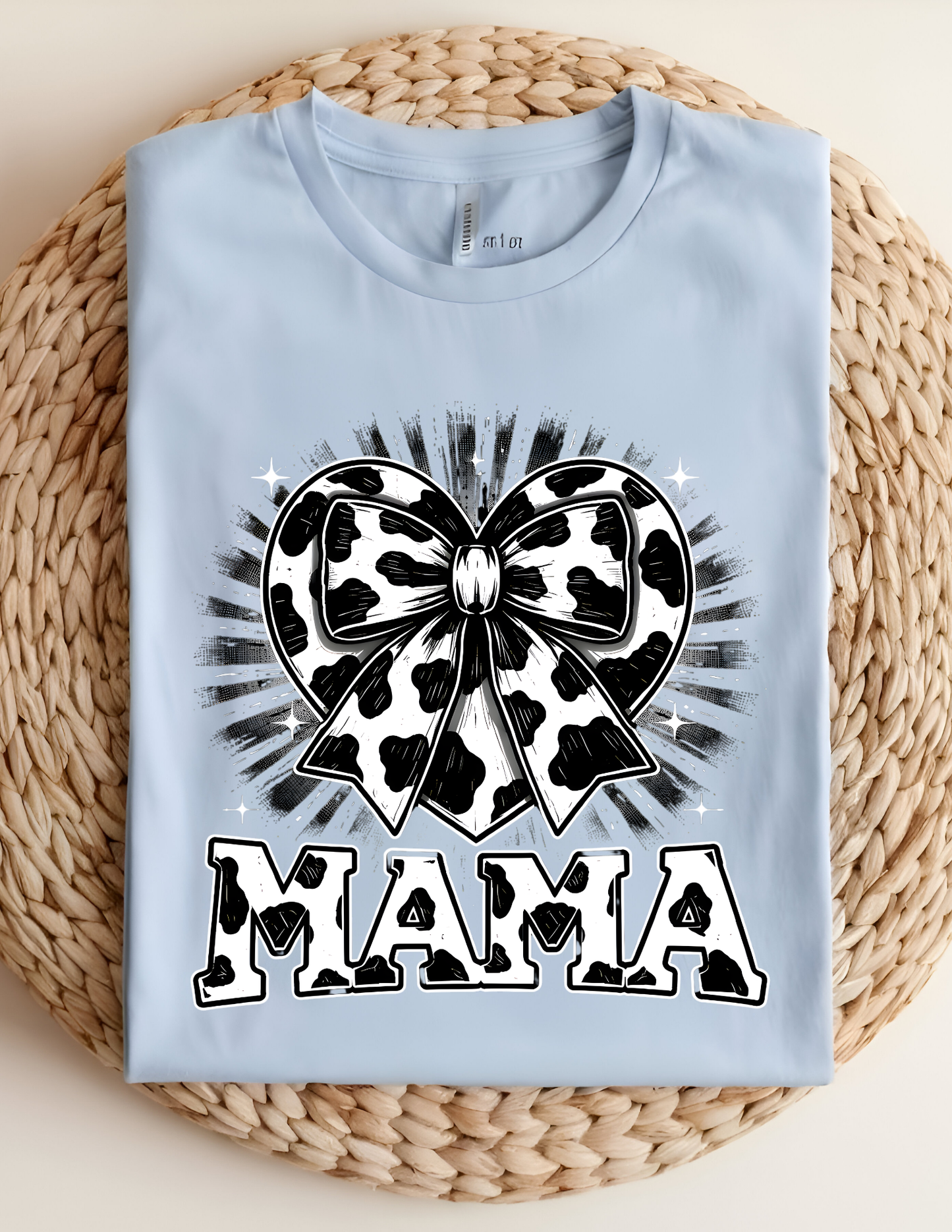 Cow Print Bow “MAMA” Graphic Tee