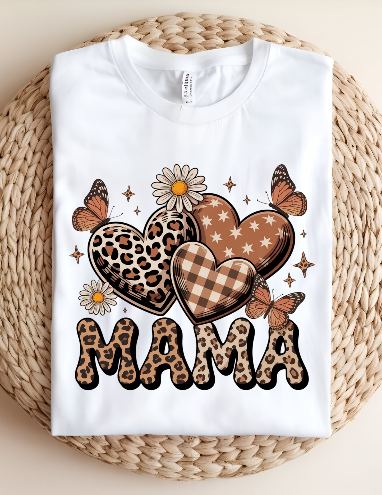 Leopard Mama Hearts Tee 🤎🦋🌼