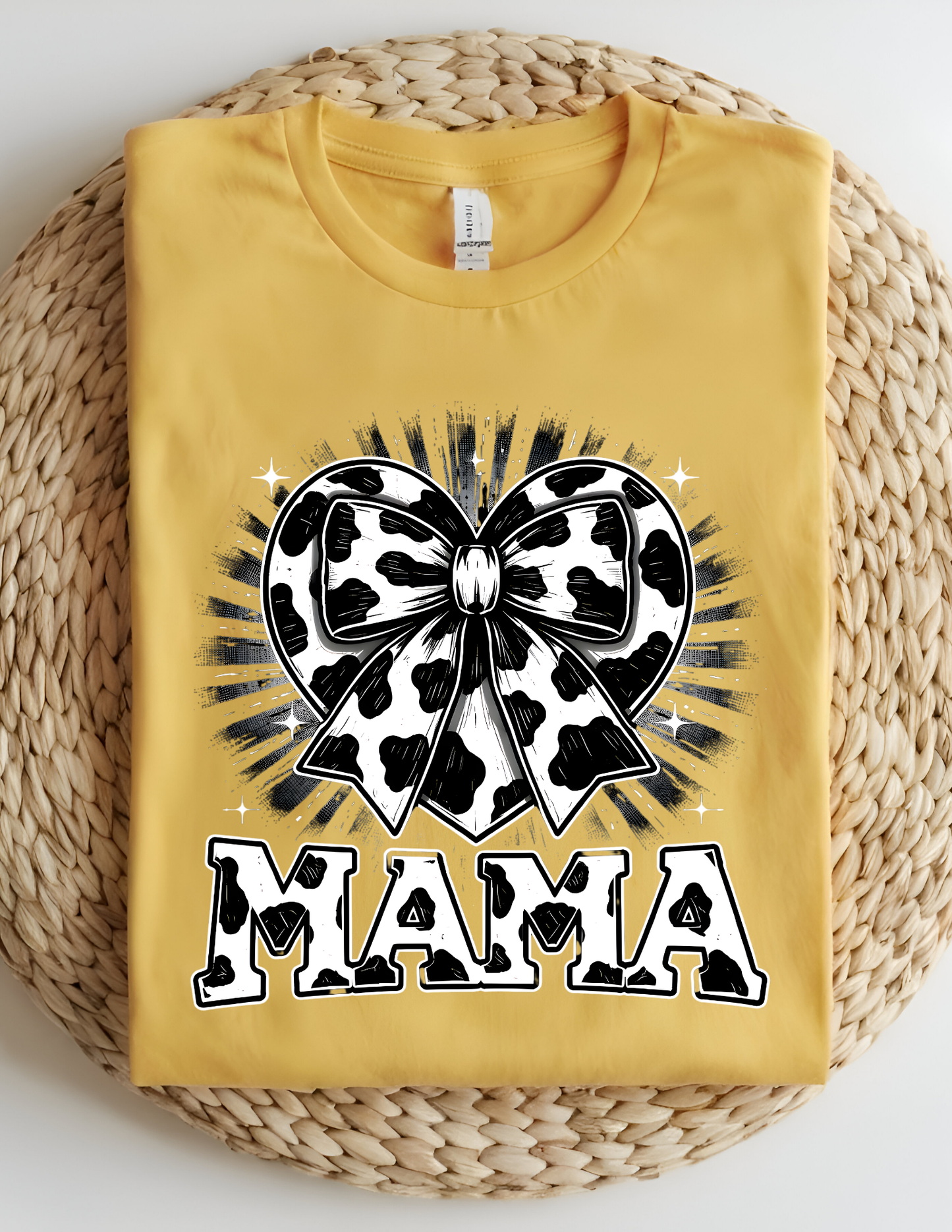 Cow Print Bow “MAMA” Graphic Tee