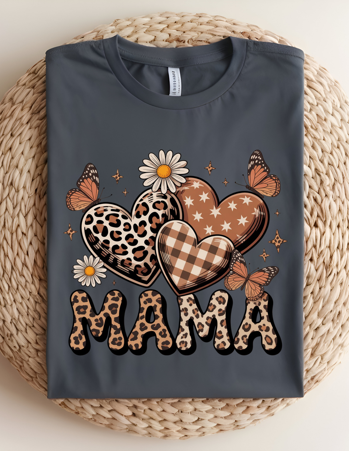 Leopard Mama Hearts Tee 🤎🦋🌼
