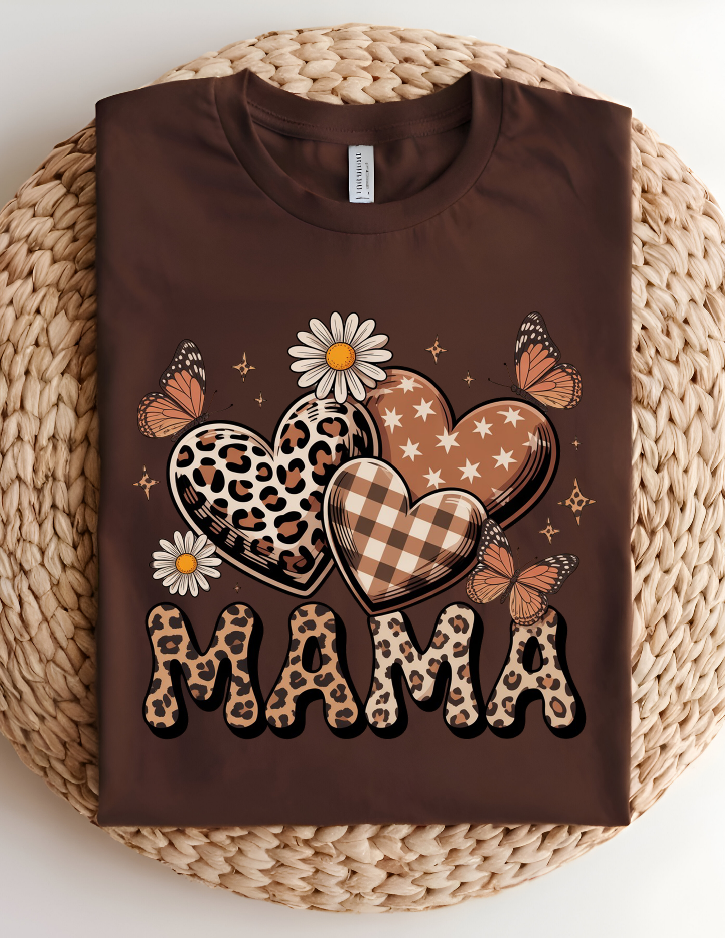 Leopard Mama Hearts Tee 🤎🦋🌼