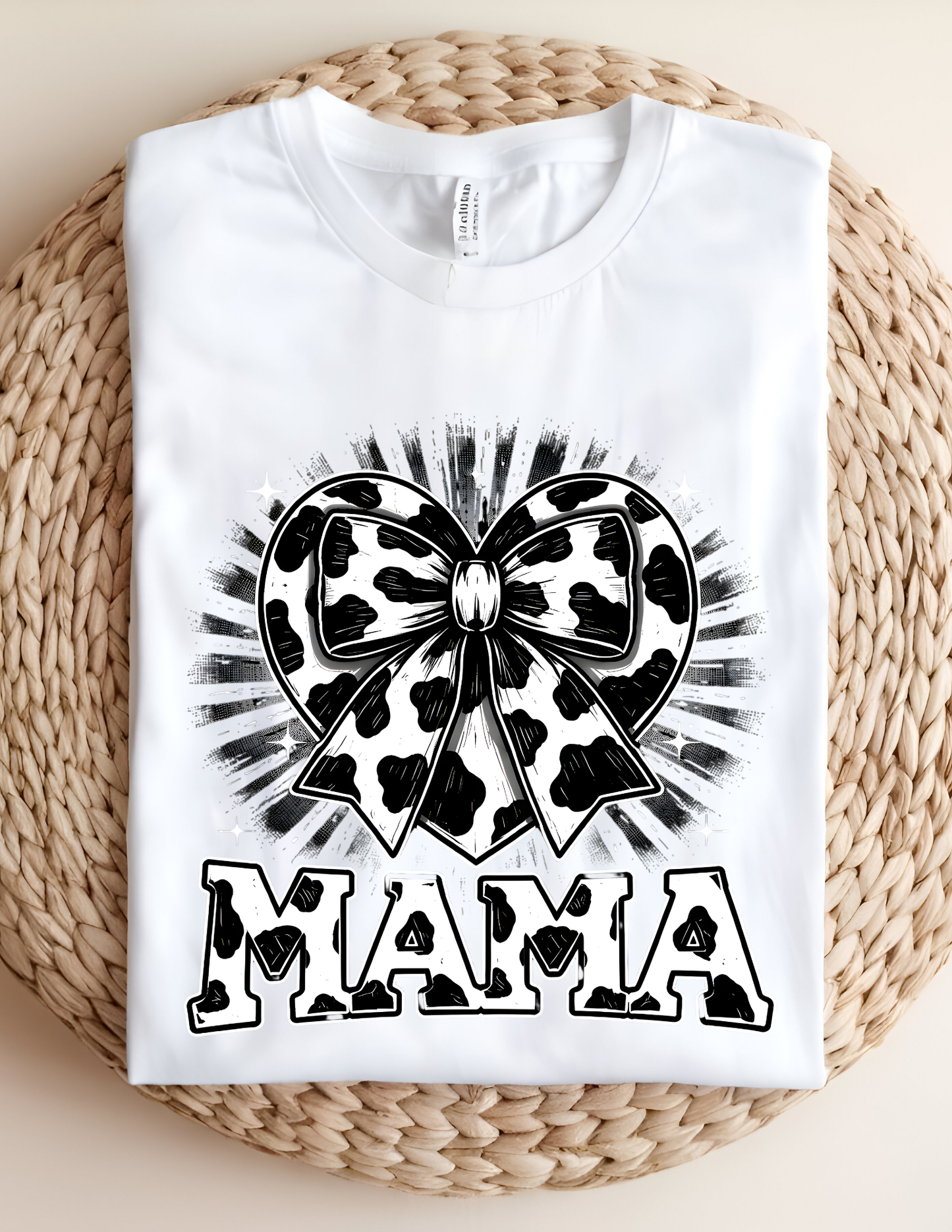 Cow Print Bow “MAMA” Graphic Tee