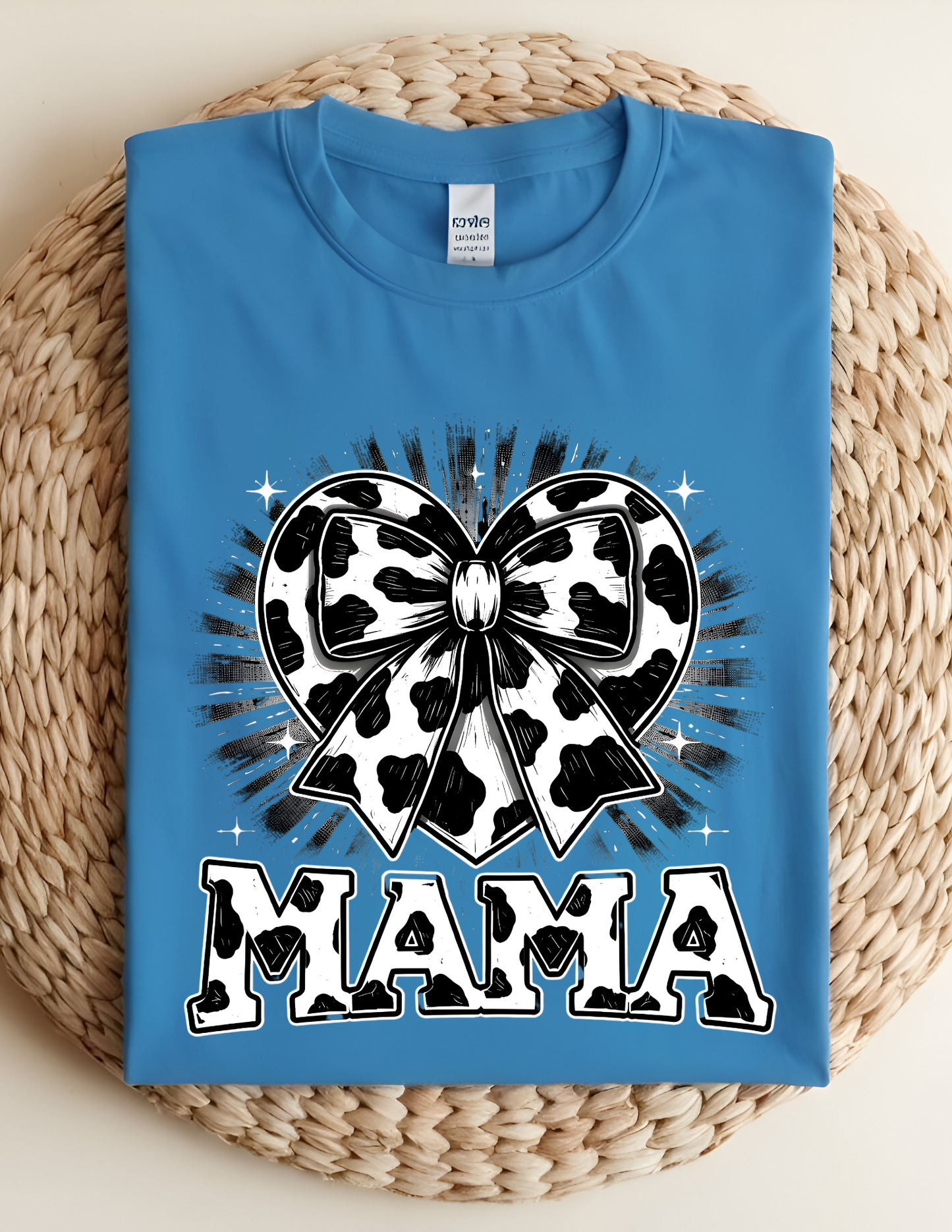 Cow Print Bow “MAMA” Graphic Tee