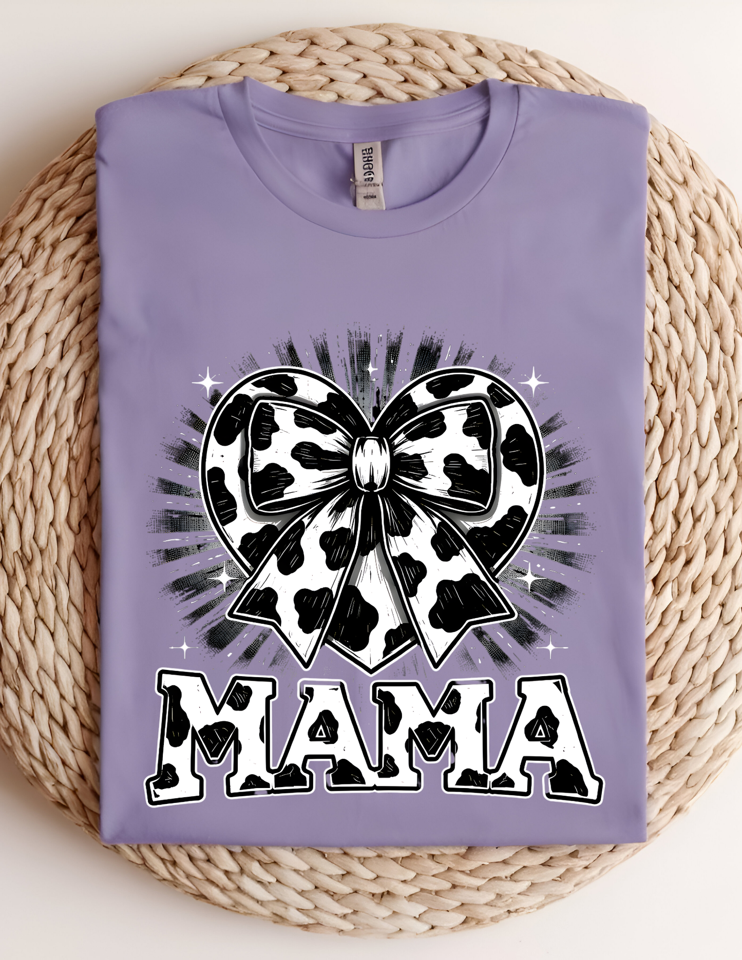 Cow Print Bow “MAMA” Graphic Tee
