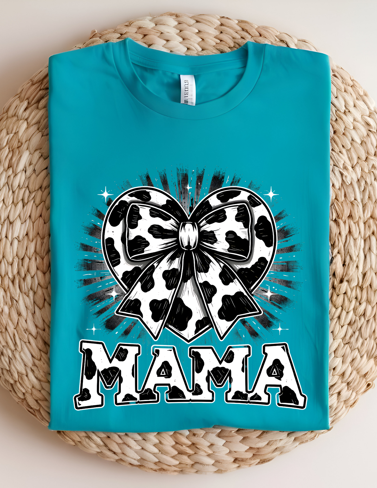 Cow Print Bow “MAMA” Graphic Tee
