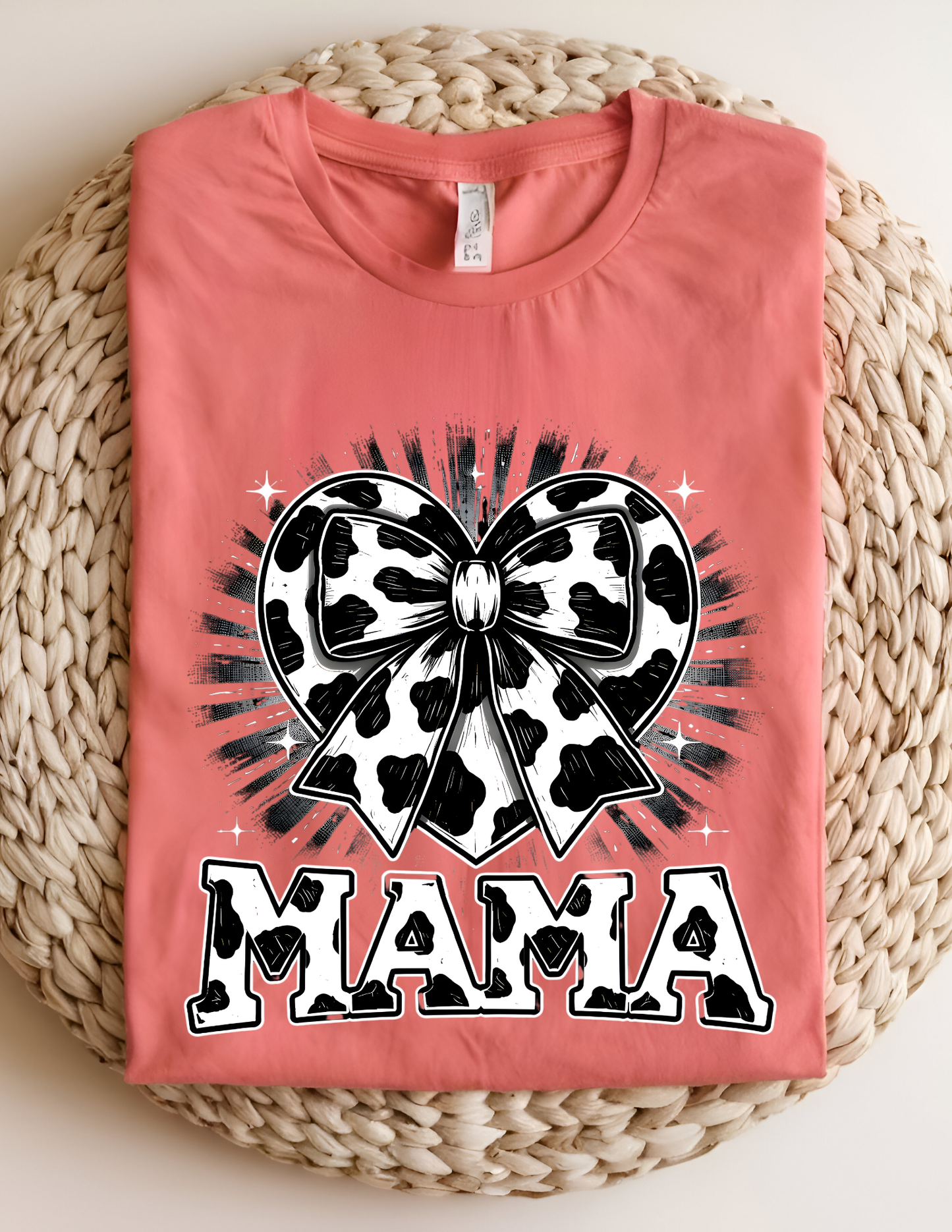 Cow Print Bow “MAMA” Graphic Tee