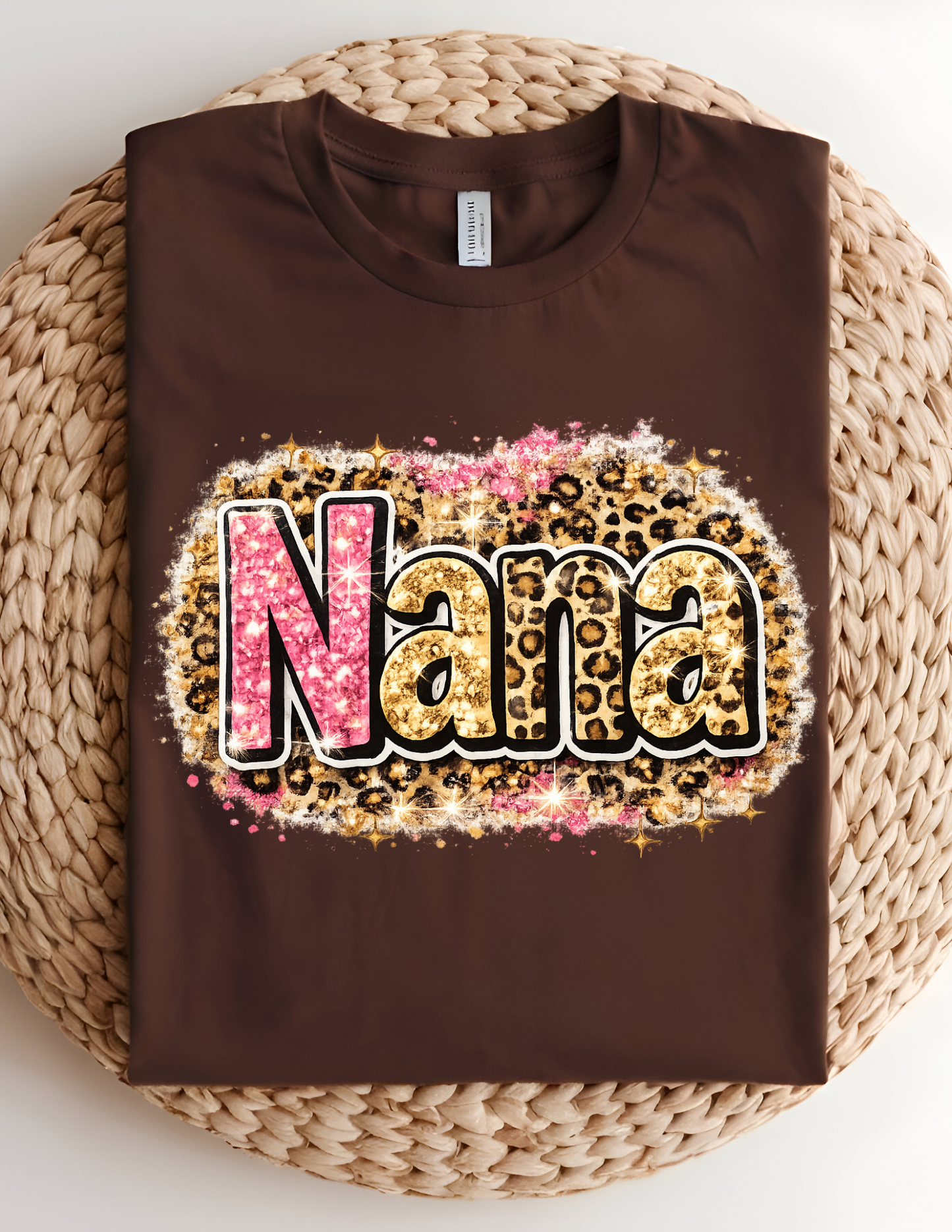 Glitter Leopard Nana Tee