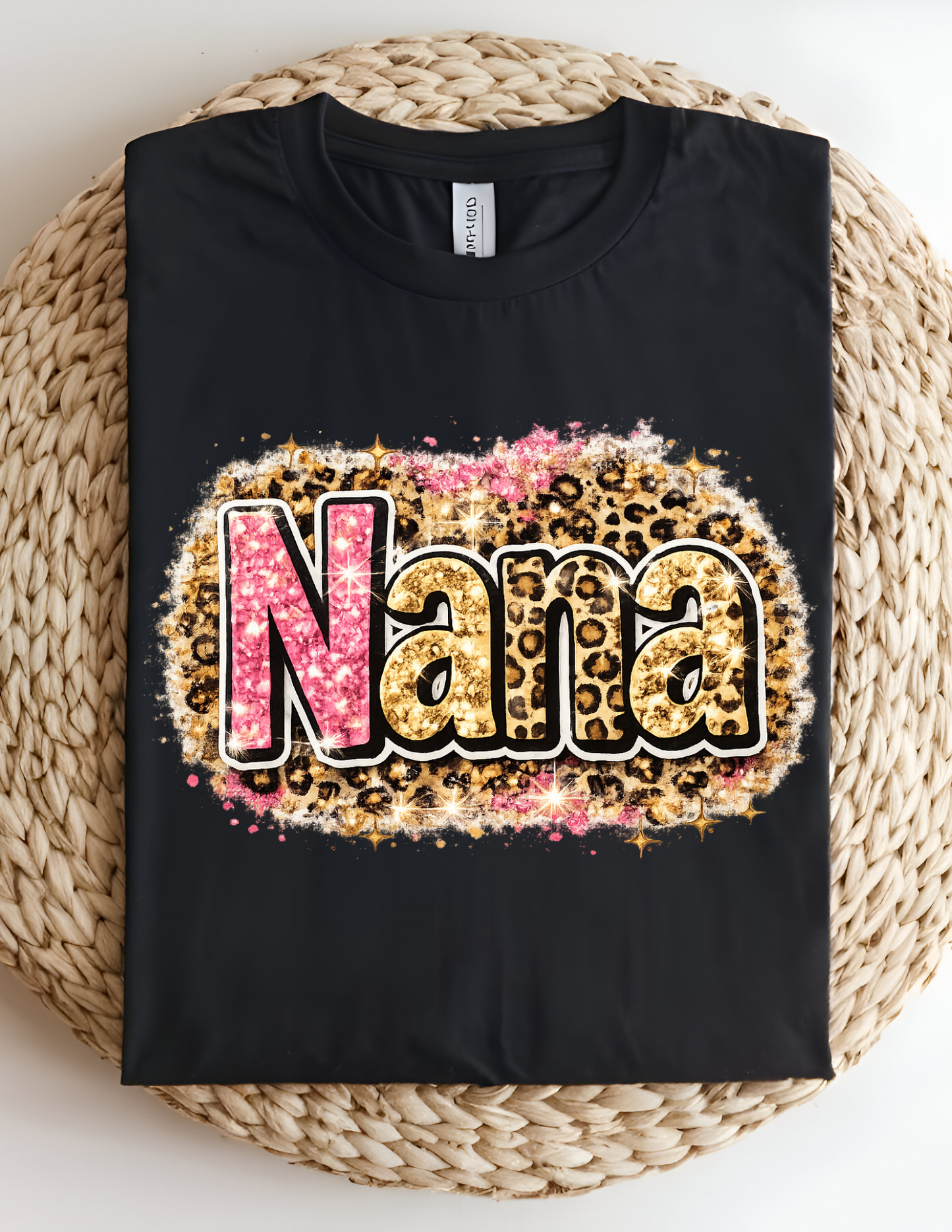 Glitter Leopard Nana Tee