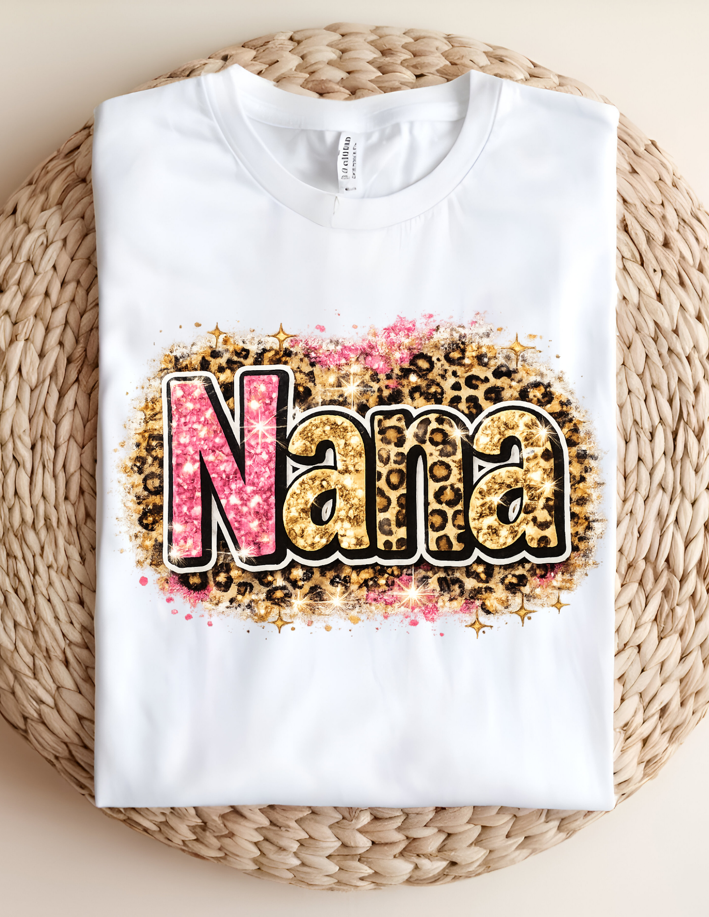 Glitter Leopard Nana Tee