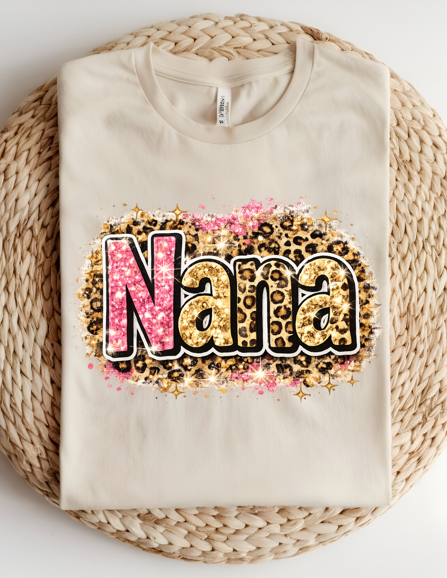 Glitter Leopard Nana Tee
