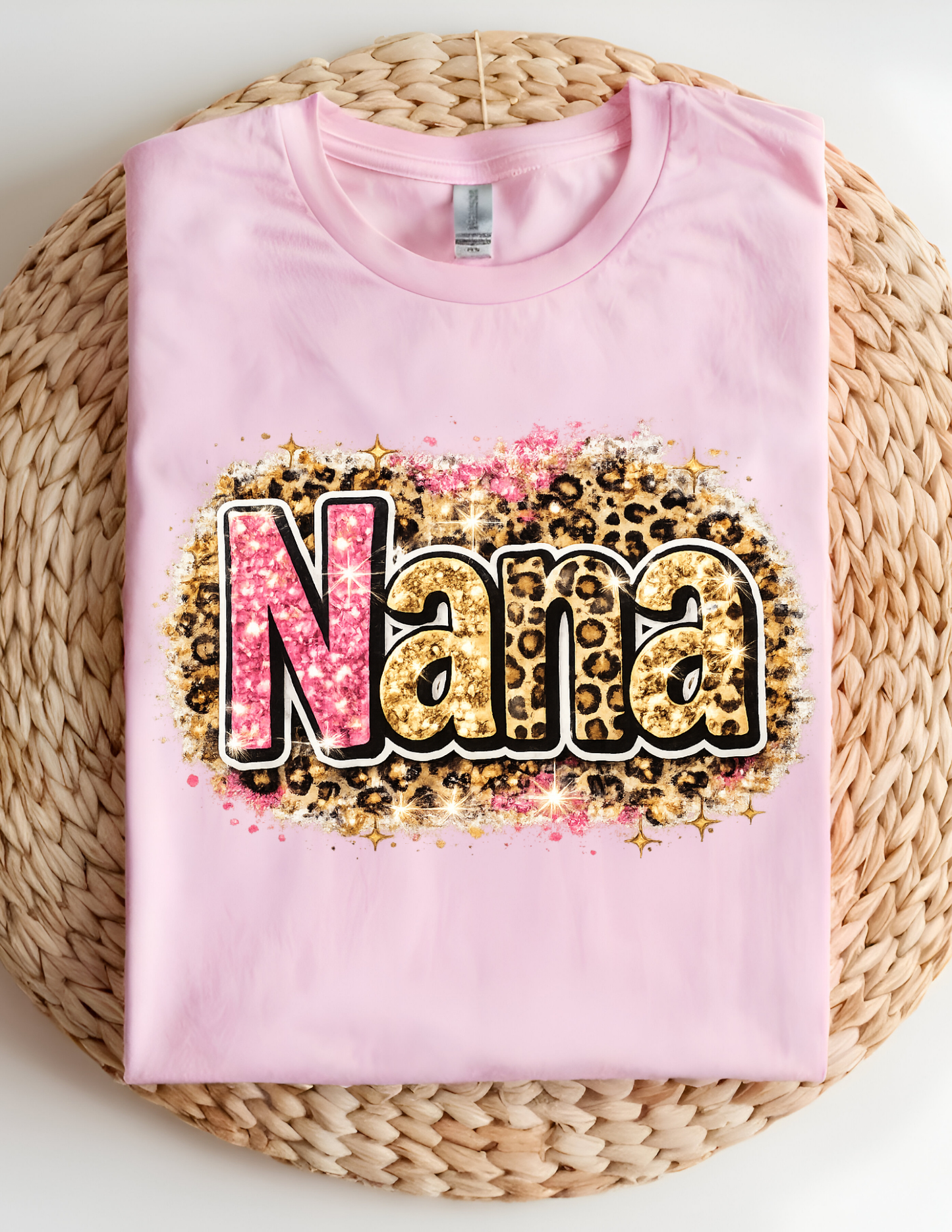 Glitter Leopard Nana Tee