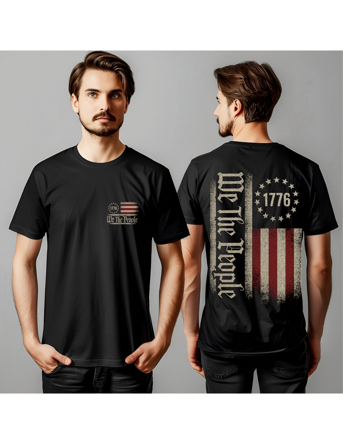 “We The People 1776” Patriotic Front & Back Tee