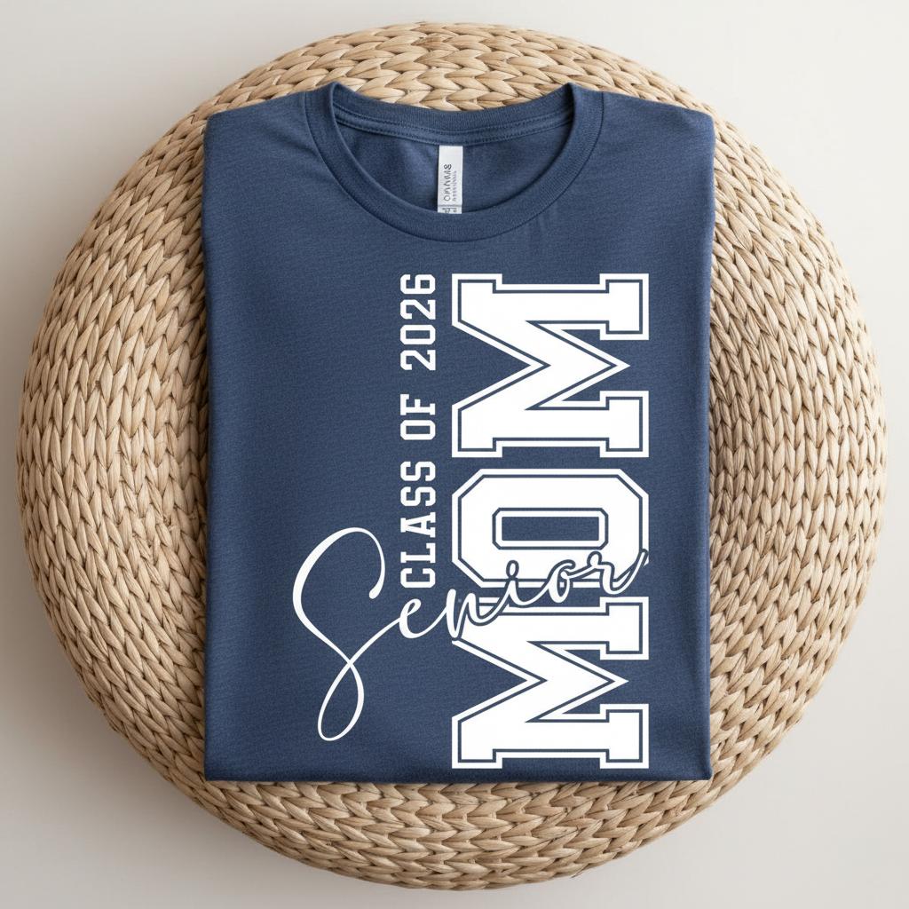 Heather Navy Senior Mom T-shirt