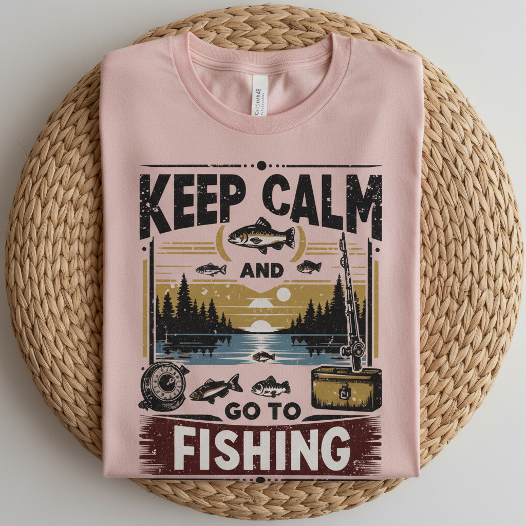 Pink Keep Calm Fishing T-shirt