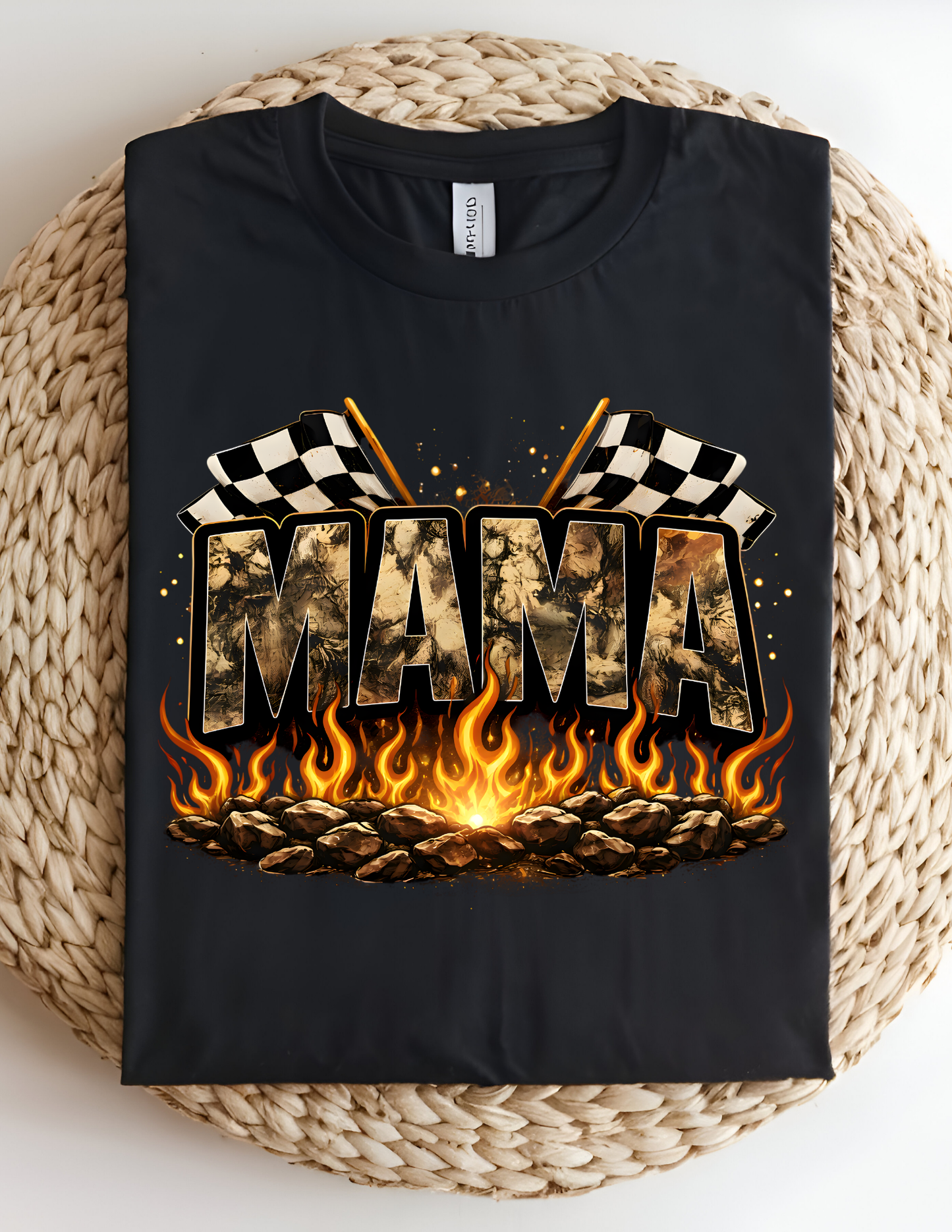 Racing Mama Flames Graphic Tee