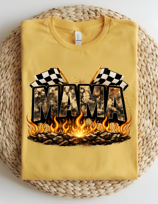 Racing Mama Flames Graphic Tee
